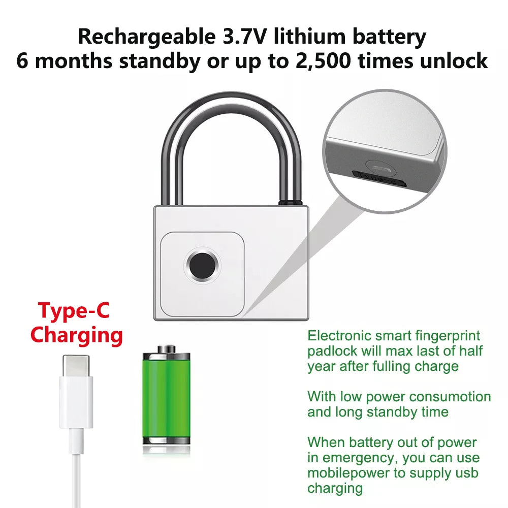 RAYKUBE Tuya Smart Fingerprint Padlock - Waterproof, USB Charging, Quick Unlock Sensor, P70/P55/PQ1 Models
