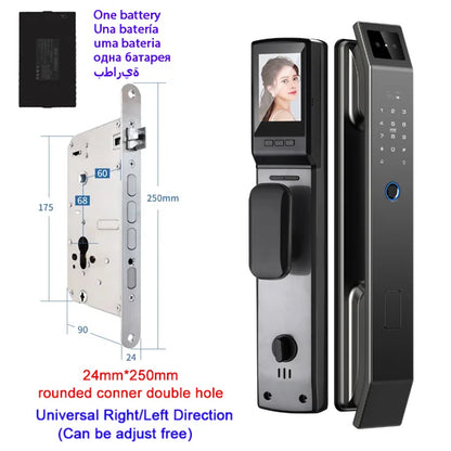 3D Face Recognition Smart Lock with Camera | Keyless Entry, Fingerprint, and Wi-Fi Unlock