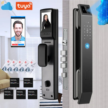 3D Face Recognition Smart Lock with Camera | Keyless Entry, Fingerprint, and Wi-Fi Unlock