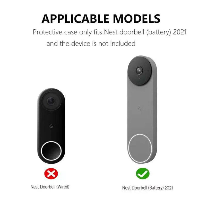 The Doorbell Protective Cover Is Suitable For Google Nest Doorbell (Battery) 2021 Doorbell Silicone Protective Case Waterproof