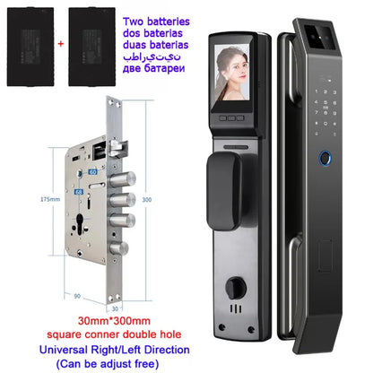 3D Face Recognition Smart Lock with Camera | Keyless Entry, Fingerprint, and Wi-Fi Unlock