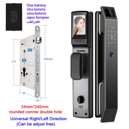 3D Face Recognition Smart Lock with Camera | Keyless Entry, Fingerprint, and Wi-Fi Unlock