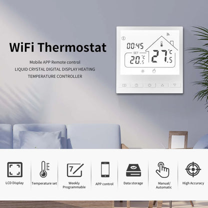 Smart Tuya WiFi Water/Electric Floor Heating Thermostat Water Gas Boiler Temperature Control Voice work with Alexa Google