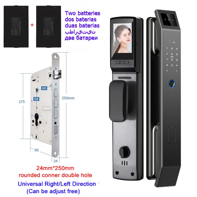 3D Face Recognition Smart Lock with Camera | Keyless Entry, Fingerprint, and Wi-Fi Unlock