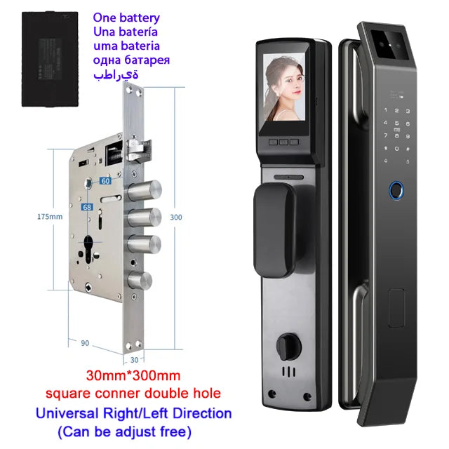 3D Face Recognition Smart Lock with Camera | Keyless Entry, Fingerprint, and Wi-Fi Unlock