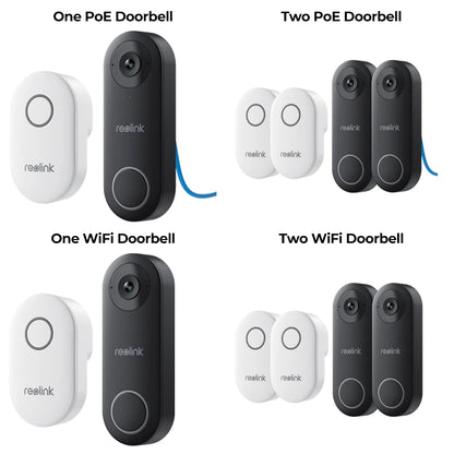 Reolink 2K+ Video Doorbell WiFi & PoE Smart Outdoor Home Video Intercom Human Detection Wired Door Bell with Chime Support Alexa