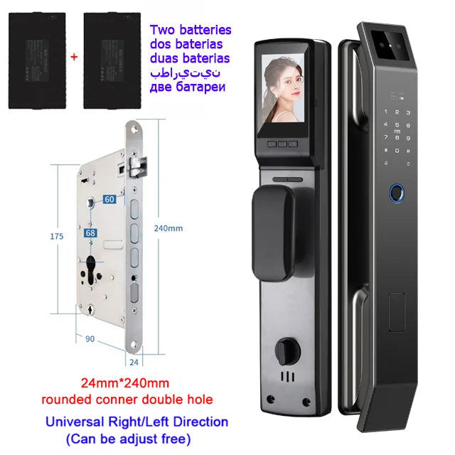 3D Face Recognition Smart Lock with Camera | Keyless Entry, Fingerprint, and Wi-Fi Unlock