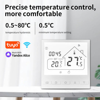 Smart Tuya WiFi Water/Electric Floor Heating Thermostat Water Gas Boiler Temperature Control Voice work with Alexa Google